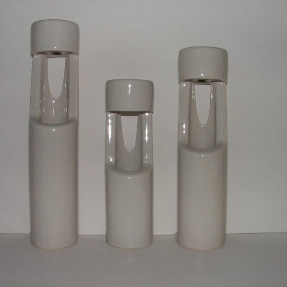 Mikasa Truck Bloom Set of 3 Vases Gray Ceramic - Picture 15 of 16